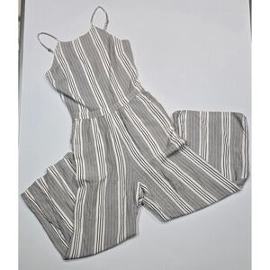 Hollister Striped Jumpsuit Wide Leg Sleeveless Casual XS‎ (1256)